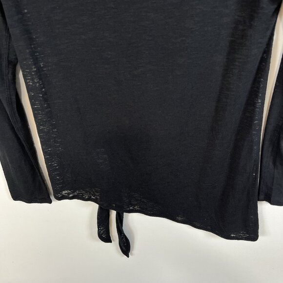 Lululemon Women’s Tie Your Practice Long Sleeve Black Size 6 Small Sheer Yoga - Picture 7 of 7